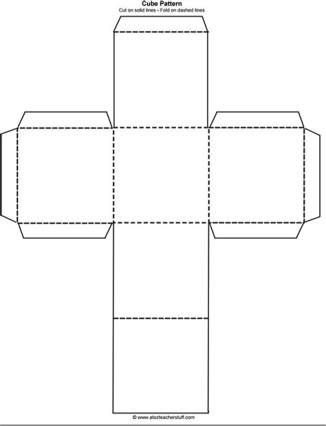 Printable Cube Pattern Or Template Würfel Basteln