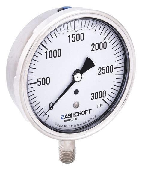 Ashcroft 0 To 3000 Psi 3 12 In Dial Industrial Pressure Gauge