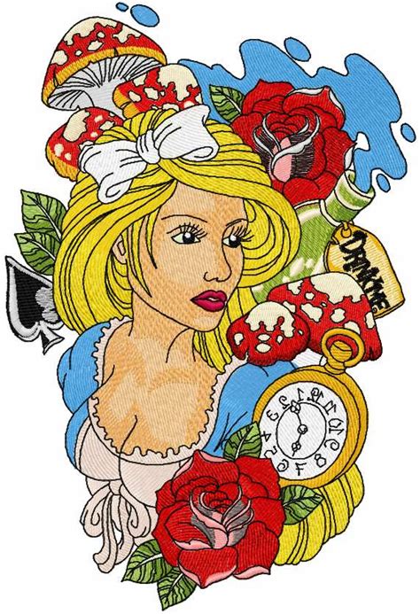 Alice In Wonderland Embroidery Design 9