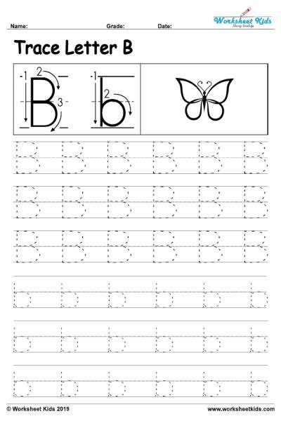 Letter B Alphabet Tracing Worksheets Letter B Worksheets Alphabet