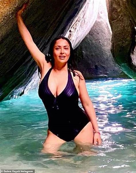 Salma Hayek 55 Shows Off Her Gorgeous Curves In A Wetsuit And Busty
