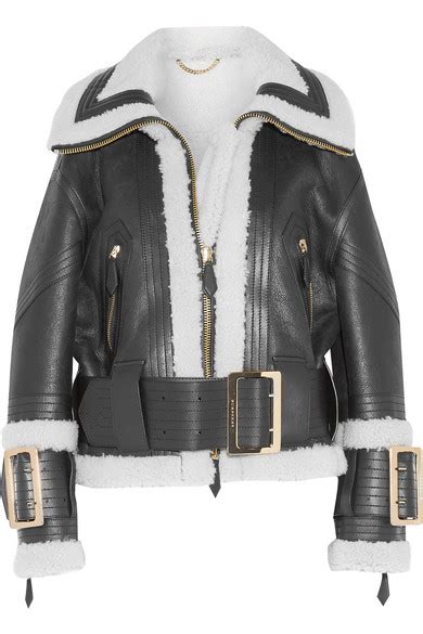 Burberry Leather Trimmed Shearling Jacket Net A Portercom