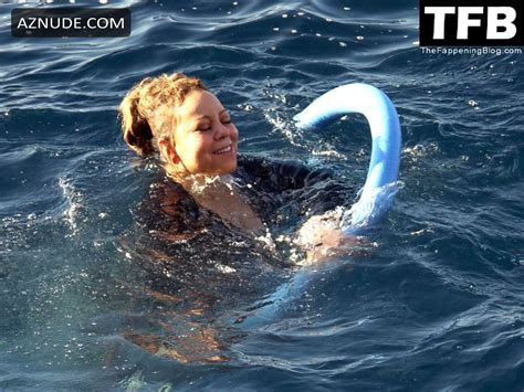 Mariah Carey Sexy Seen Showcasing Her Hot Tits In The Sea In Capri Aznude