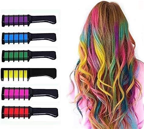 6 Colors Hair Chalk Combs For Girls Ts Temporary Hair Color Chalk