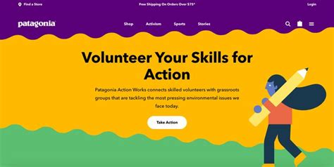 The Website Page For Volunteer Your Skills For Action