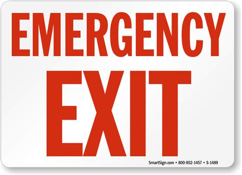 Emergency Exit Sign White Sku S 1489