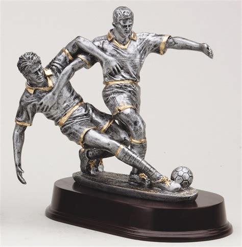Malefemale Double Action Soccer Pewter Finish Resin Award Trophytrophy