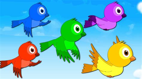 Five Little Birds Childrens Nursery Rhyme With Lyrics Songs For