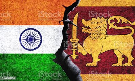 India And Sri Lanka Flag Together India And Sri Lanka Relation Stock