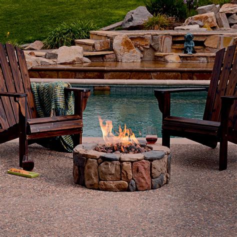 Madera 36 Wide Rustic Stone Propane Gas Fire Pit 1w089 Lamps Plus