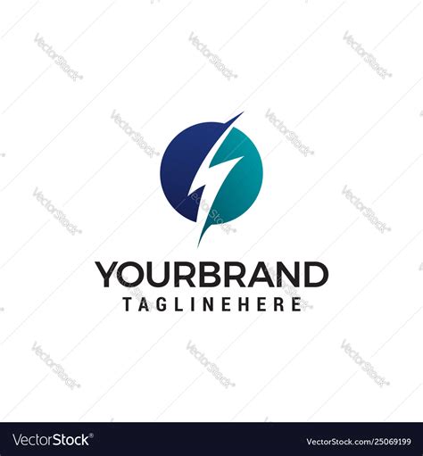 Electric Thunder Logo Design Concept Template Vector Image