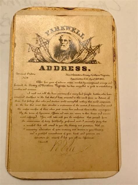 Cdv Of Robert E Lee Farewell Address Antique Price Guide Details Page