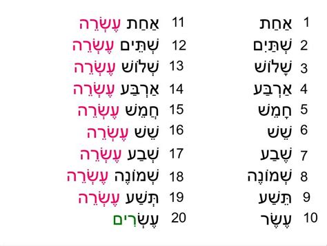 Numbers In Hebrew מִסְפָּרִים Blog