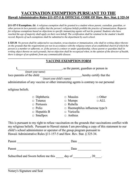 Those who were religious often came from minority religious movements outside of mainstream protestantism, including quakers in england and school, the united states district court in new york affirmed the permissibility of claiming religious exemption from vaccination on the basis of such. Vaccine Exemption Form - Fill Out and Sign Printable PDF ...