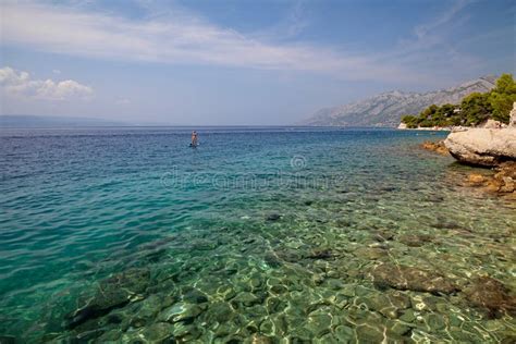 Kroatien Brela Adriatisches Meer Und Berühmtes Brela Schaukeln