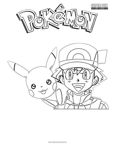 Ash And Pikachu Coloring Pages Pokemon Coloriage Pika