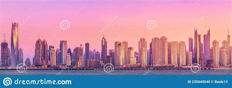 Dubai Marina Bay View From Palm Jumeirah Uae Stock Photo Image Of