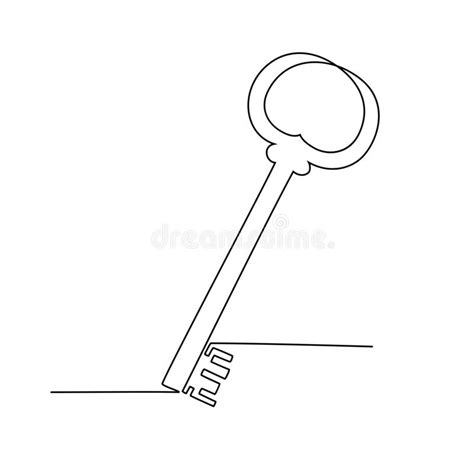 Key Continuous Line Drawing Stock Illustrations 608 Key Continuous