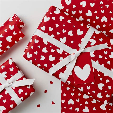 Valentines Day Hearts Wrapping Paper By Studio 9 Ltd