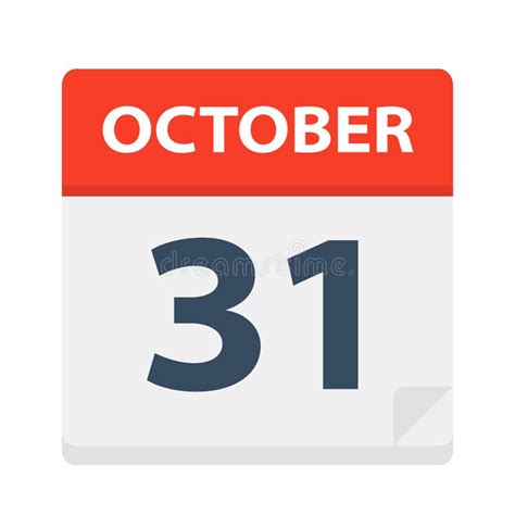 31 October Calendar Stock Vector Illustration Of Halloween 32398157
