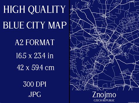 Znojmo Czech Republic Blue City Map Graphic By Mappingz · Creative Fabrica