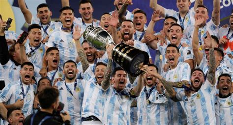 Selección Argentina Su Celebración Tras Levantar La Copa América