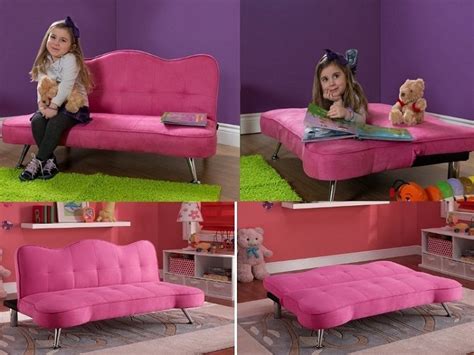 Girls Teens Sofa Lounger Convertible Daybed Futon Couch Microfiber Pink