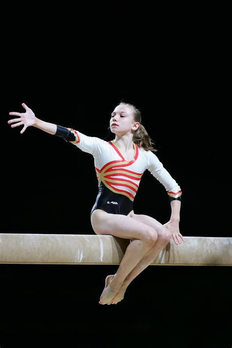 Graceful Balance Beam Routine By German Gymnast