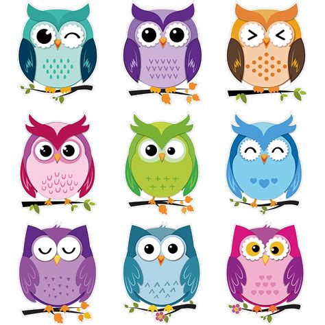 Buy 45 Pieces Colorful Owls Cut Outs Owls Accents Paper Cutouts Owls