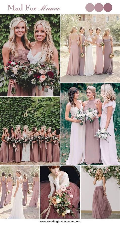 Top 9 Fall Wedding Color Schemes For 2019—mauve And Blush Bridesmaid