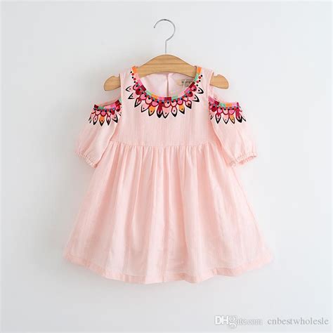 2017 Baby Girls Print Floral Dresses Kids Girls Fashion Off Shoulder
