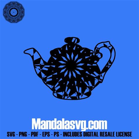 Teapot Svgs Files Mandala Pdf Svg Mandala Vector Mandala Png Teapot
