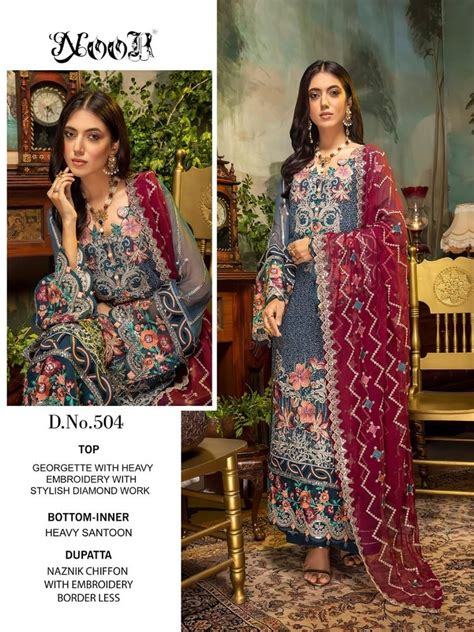 Pink Noor Ramsha 4 Georgette Wear Pakistani Salwar Kameez Collection Size Semi Stitched At Rs