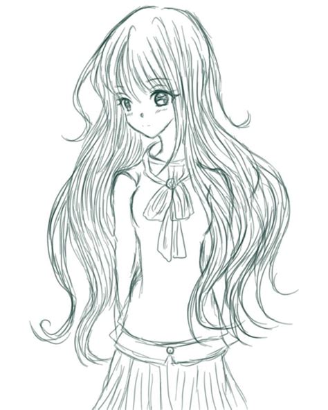 Anime Girl Long Wavy Hair Izayoitotsumipinkyyanachan