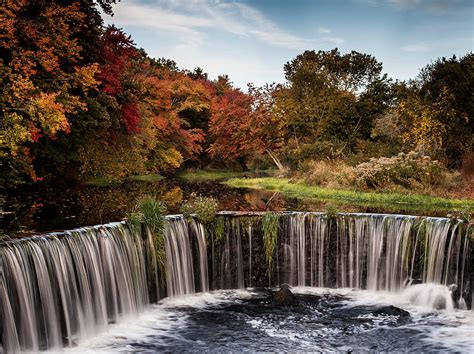Waterfall Stream Trees Landscape Autumn Hd Wallpaper Peakpx
