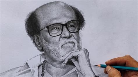 Super Star Rajinikanth Pencil Drawing Video For Beginners Live Art