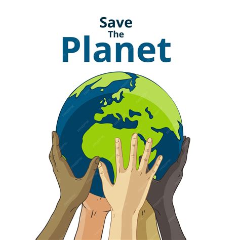 Premium Vector Save The Planet Concept With Hands Lifting The Earth