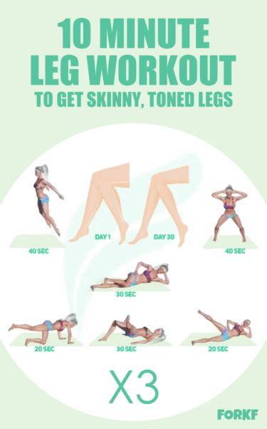 10 Minute Leg Workout To Get Skinny Toned Legs Leg Workout Leg