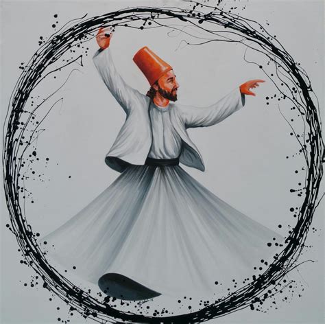 Whirling Dervish Beautiful Capture Art Painting Islamic Paintings My
