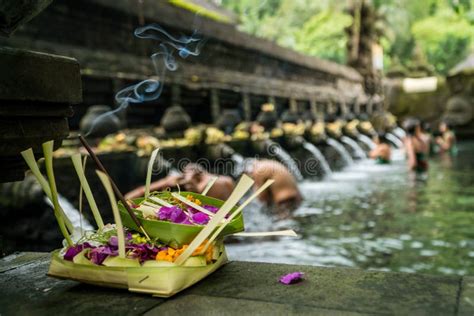 The Holy Spring Water Of Pura Tirta Empul Temple In Bali Indonesia