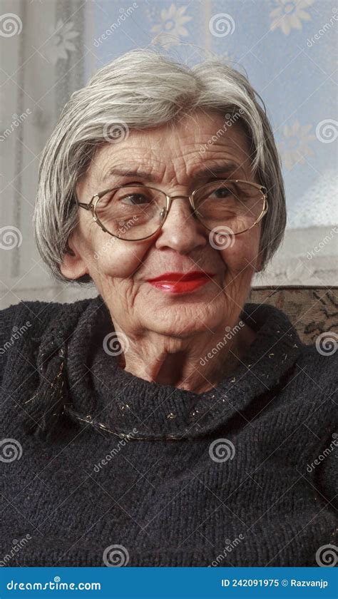 Portrait Of An Old Woman Stock Image Image Of Grandmother 242091975