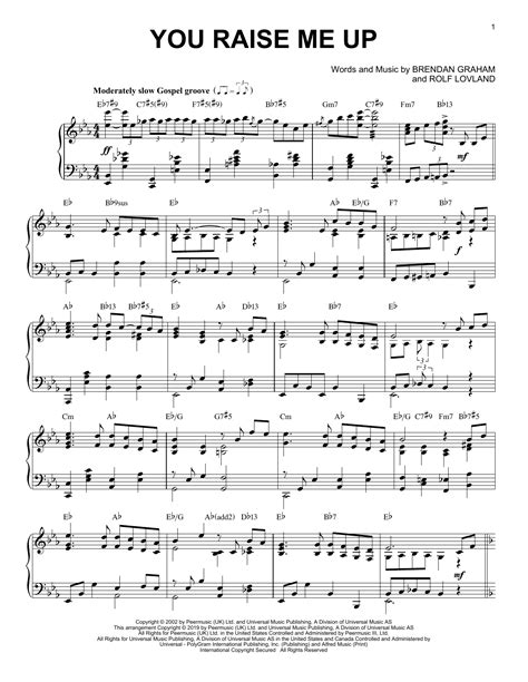 Hallelujah & you raise me up by lucy and martha thomas 할렐루야. Josh Groban "You Raise Me Up Jazz version" Sheet Music ...