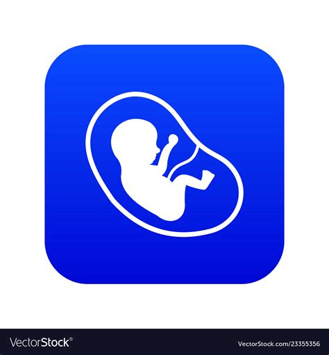 Fetus Icon Digital Blue Royalty Free Vector Image