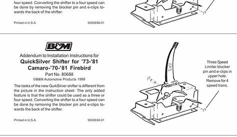 B&M 81025 CONSOLE QUICKSILVER SHIFTER FOR 1968-1969 CAMARO(AUTOMATIC TH
