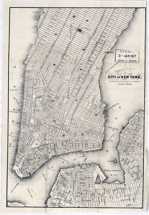 Large Detailed Old Map Of The City Of New York 1860 New York Usa