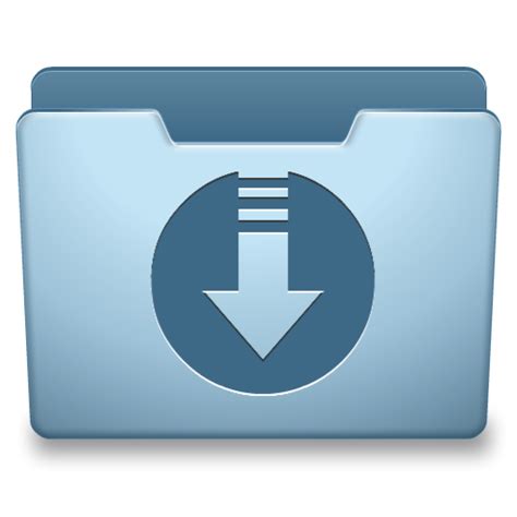 Ocean Blue Downloads Icon - Classy Folder 2 Icons - SoftIcons.com