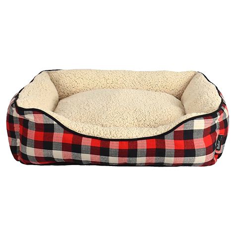 Woolrich Buffalo Plaid Cuddler Dog Bed 28x23”