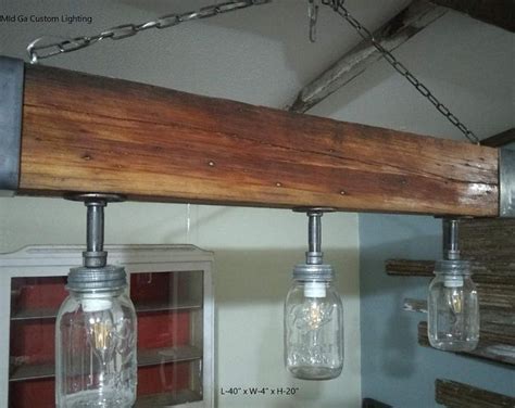 Hand Hewn Reclaimed Barn Wood Beam Light Fixture Chandelier Etsy