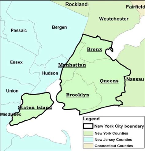 Boroughs New York City County Map Bhe