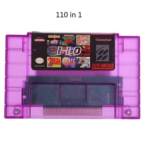Fidgetkute Super 110 In 1 Game Cartridge For Snes 16 Bit